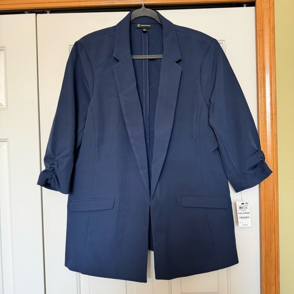 INC International Concepts 3/4 Sleeve Blazer with Ruched sleeves - Picture 1 of 8